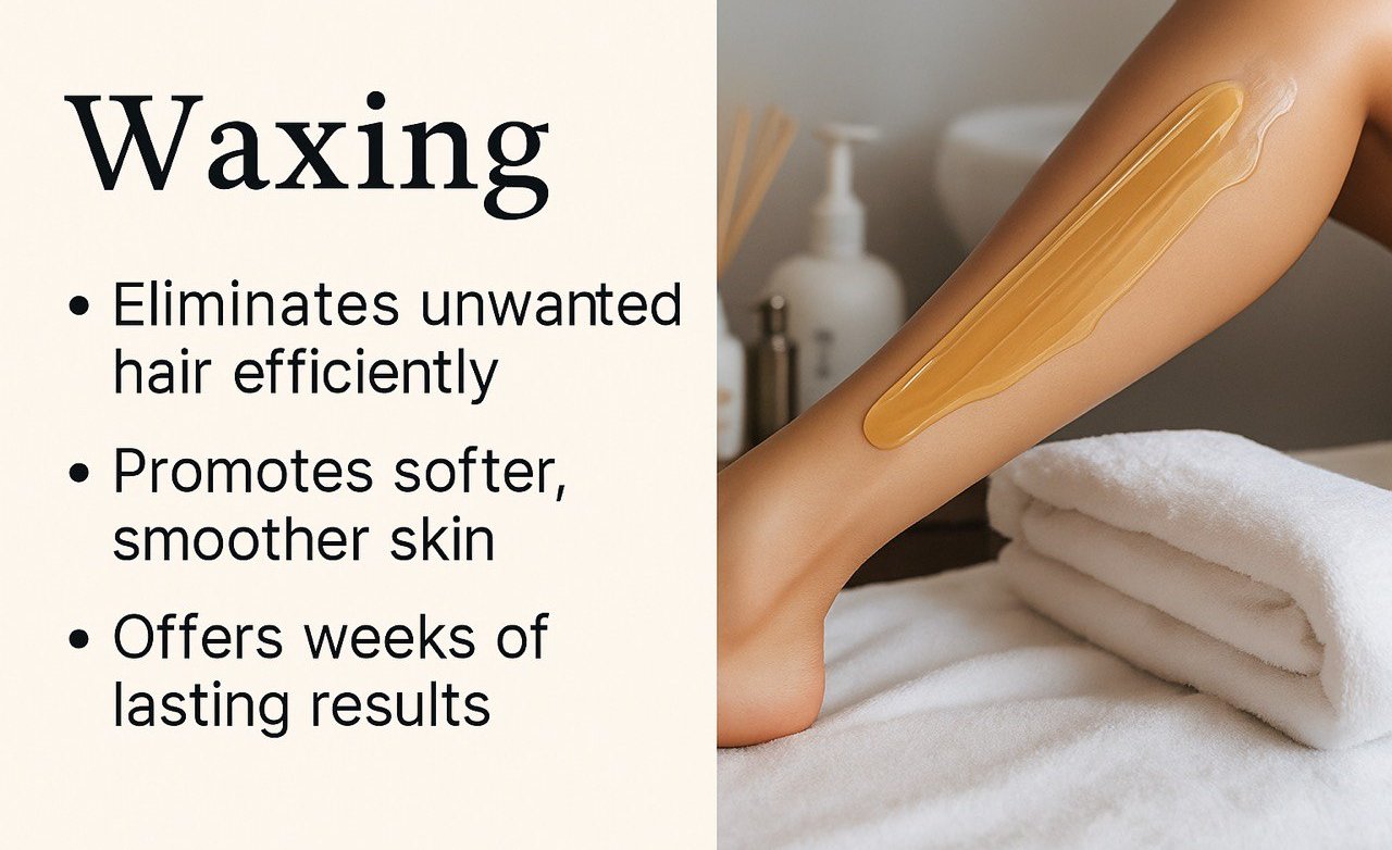 Body waxing treatment demonstration at Glam S Beauty.