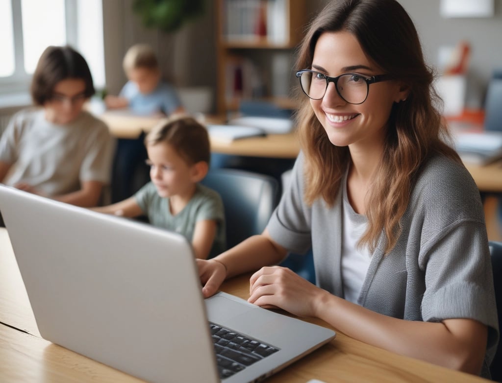 girl in blue jacket holding white and brown short coated puppy