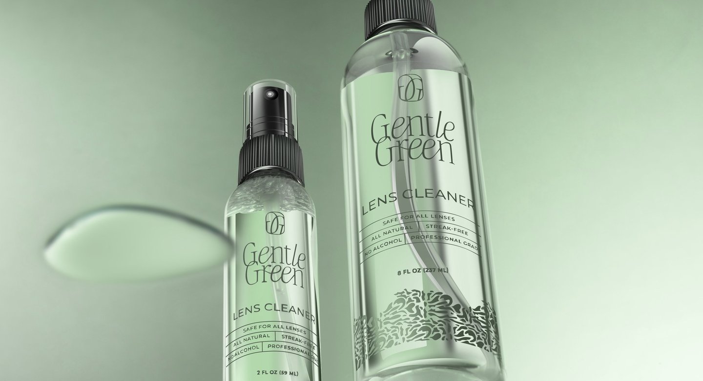 Gentle green spray bottle posters