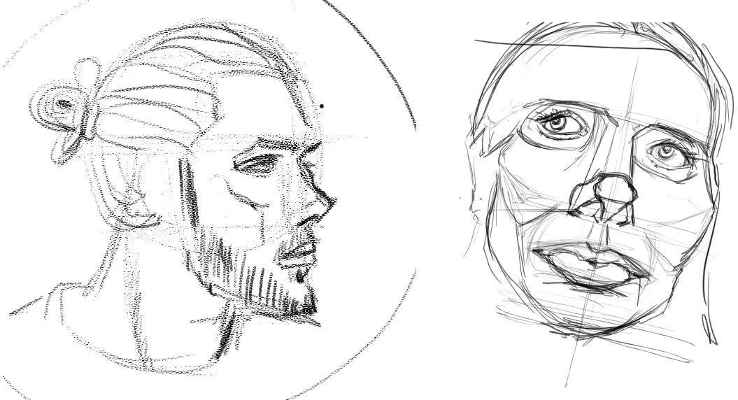 Sketches of the main characters from the upcoming story "Bro".