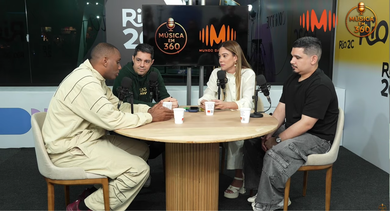 MC GW, Kamilla Fialho e Cris da 30PRAUM participam do podcast Música em 360 durante o Rio2C.