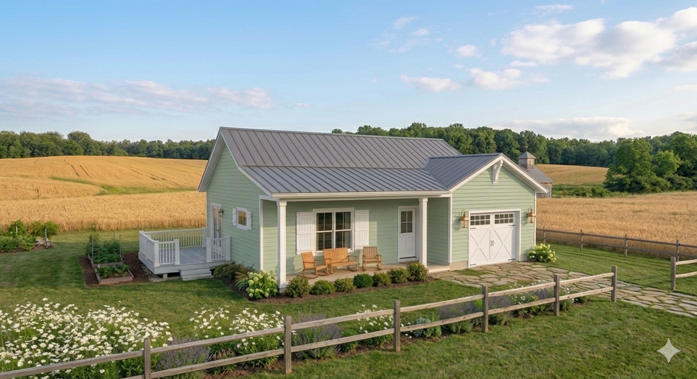 Small country farmhouse designed by Copper Quoin Architecture & Design