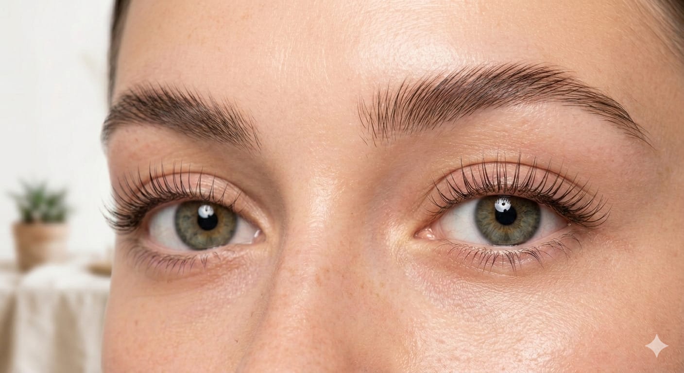 Natuurlijk resultaat van een Lash Lift behandeling – lange, gekrulde wimpers zonder mascara