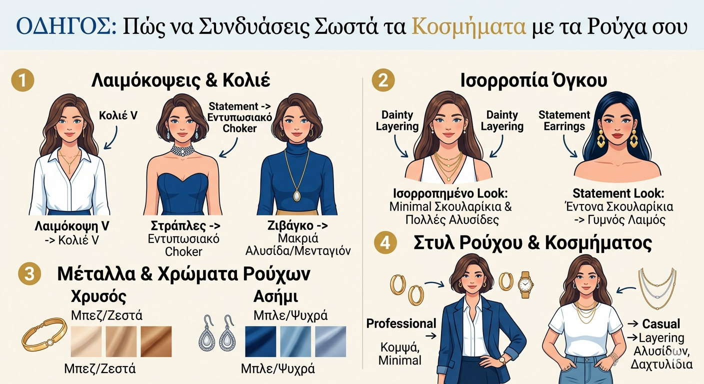 Πώς να Συνδυάζεις Σωστά τα Κοσμήματα με τα Ρούχα σου