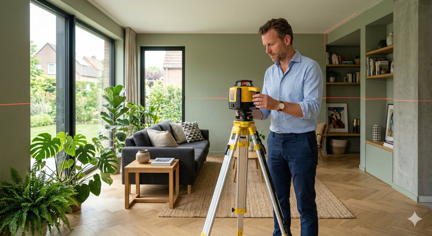 Relevé laser 2D haute précision pour plans de logement en Wallonie