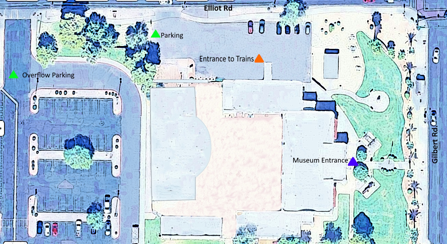 Aerial map of HD South showing train display entrance