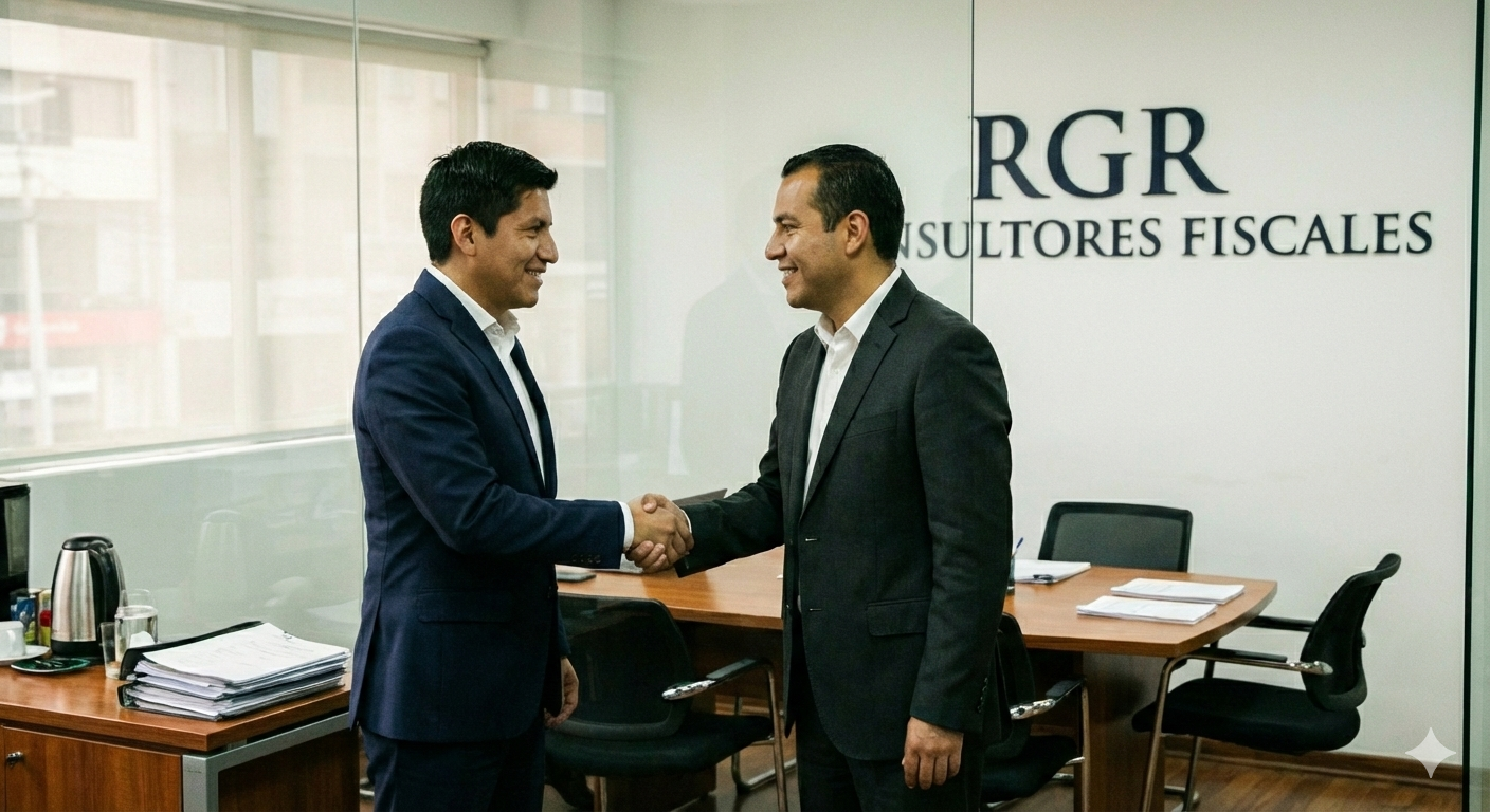 contador de rgr consultores haciendo un acuerdo con un cliente
