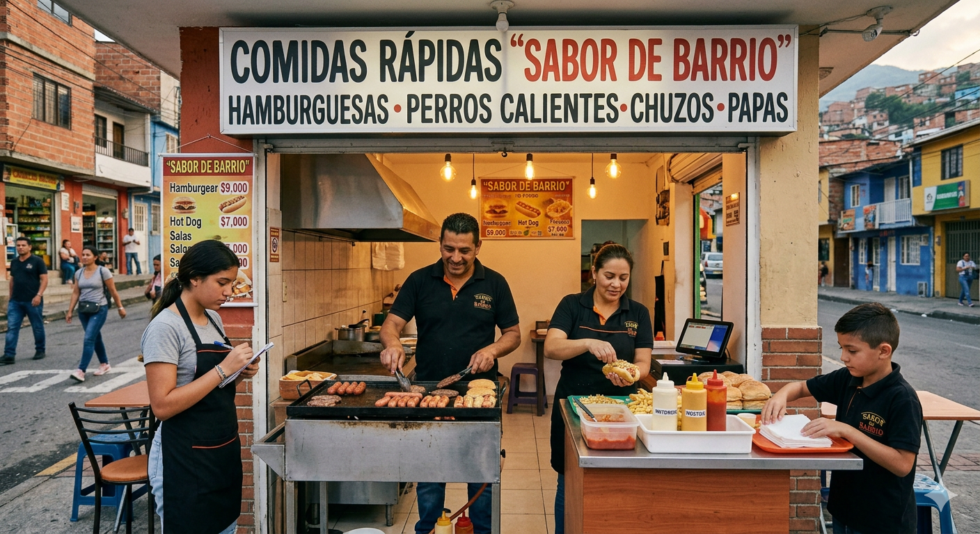 Familia emprende con negocio de comidas rápidas