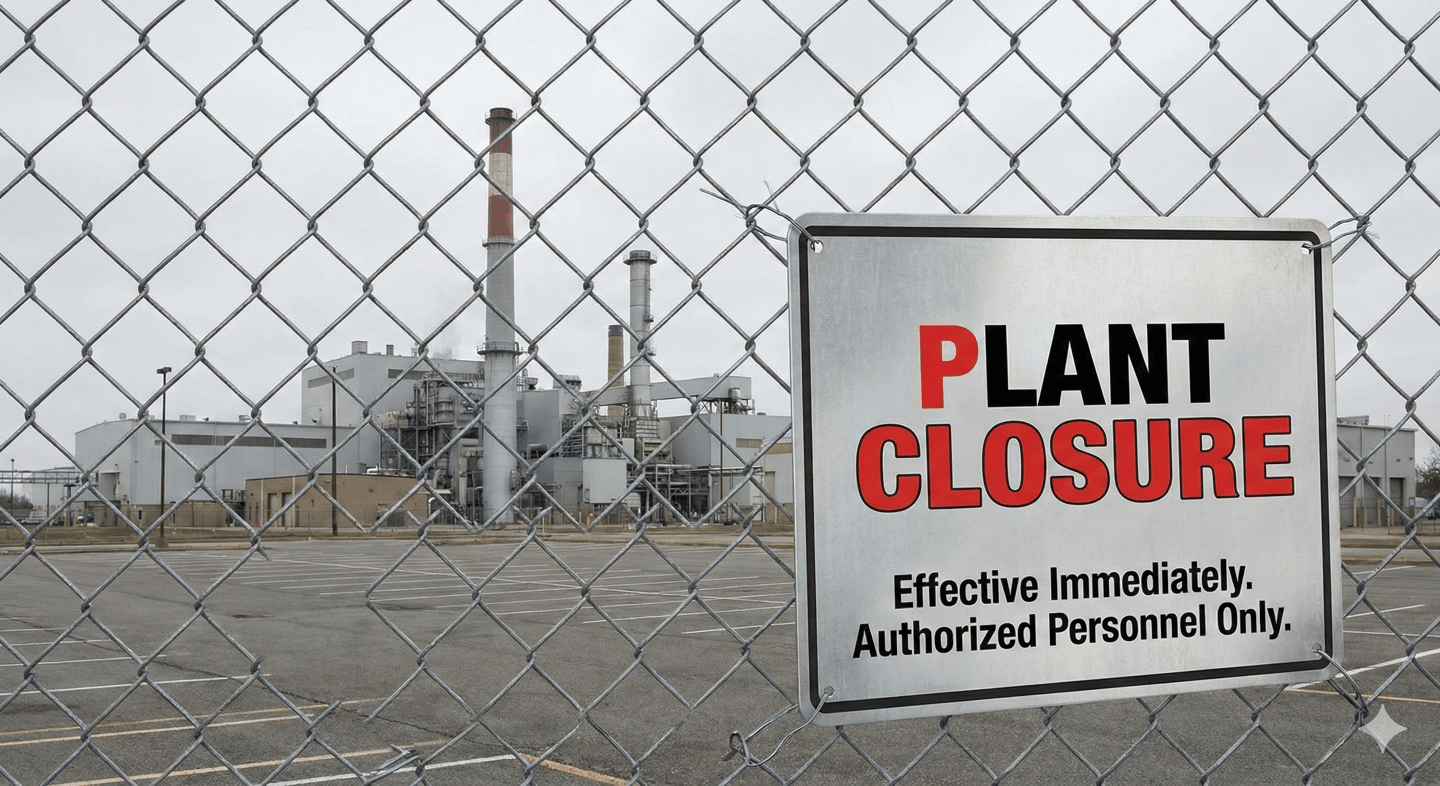 Closed industrial plant