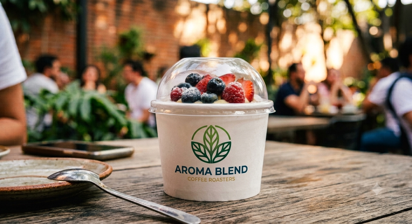 vaso de cartón para helado con logotipo
