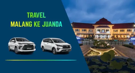 Travel Malang ke Juanda pakai mobil Innova dan Avanza, warna putih dan foto balai kota malang