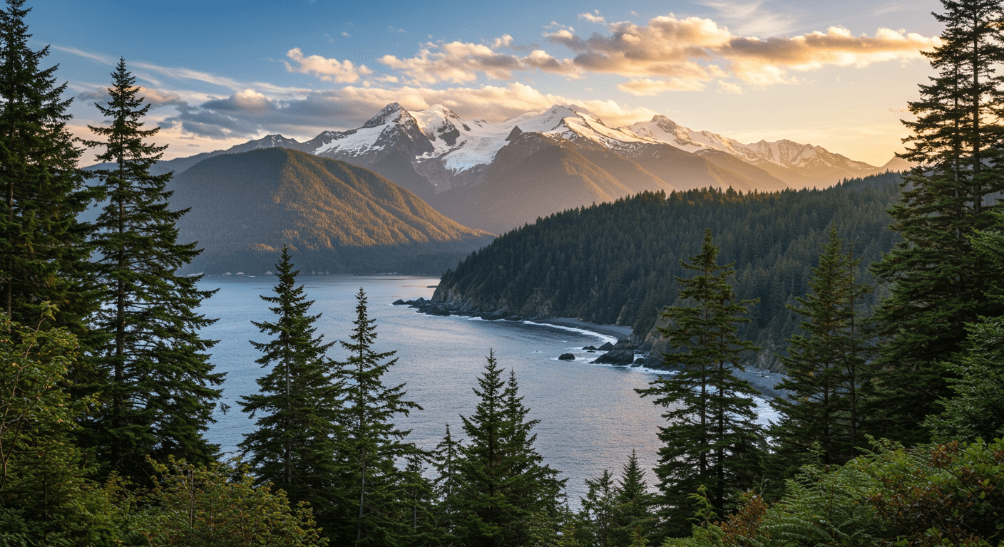 a mountain view of a lake and mountains