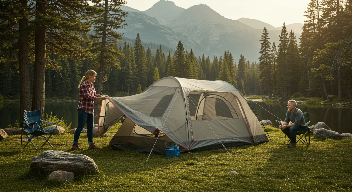 Best family camping tents 2025 setup in a scenic US National Park campground,