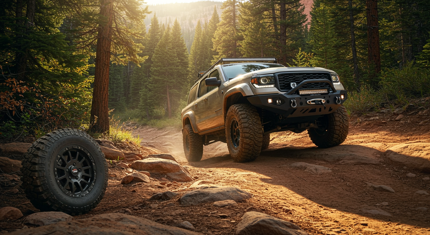 Overlanding essentials 2025 featured on a 4x4 vehicle ready for adventure in the mountain landscape.