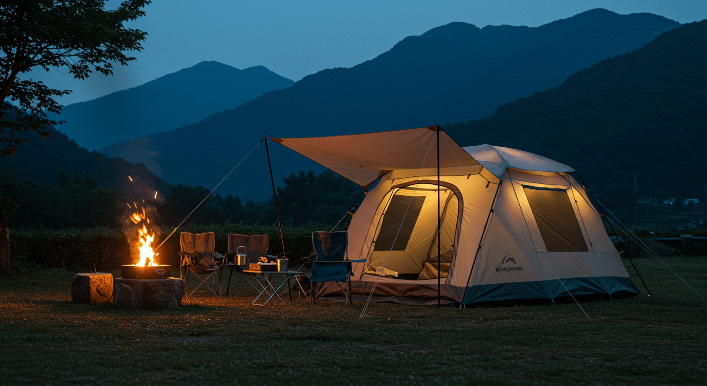 Versatile camping tent in diverse landscapes, highlighting best camping tent for all weather conditi