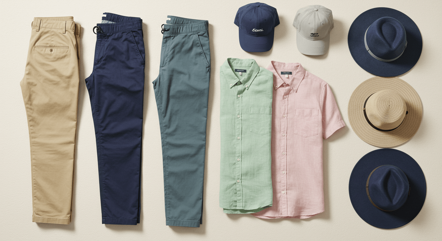 a variety of hats and hats on a table