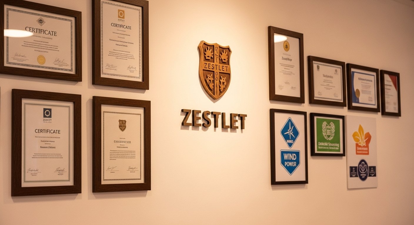 Quality, heritage, and compliance go hand-in-hand. ZESTLET proudly holds multiple certifications for manufacturing excellence