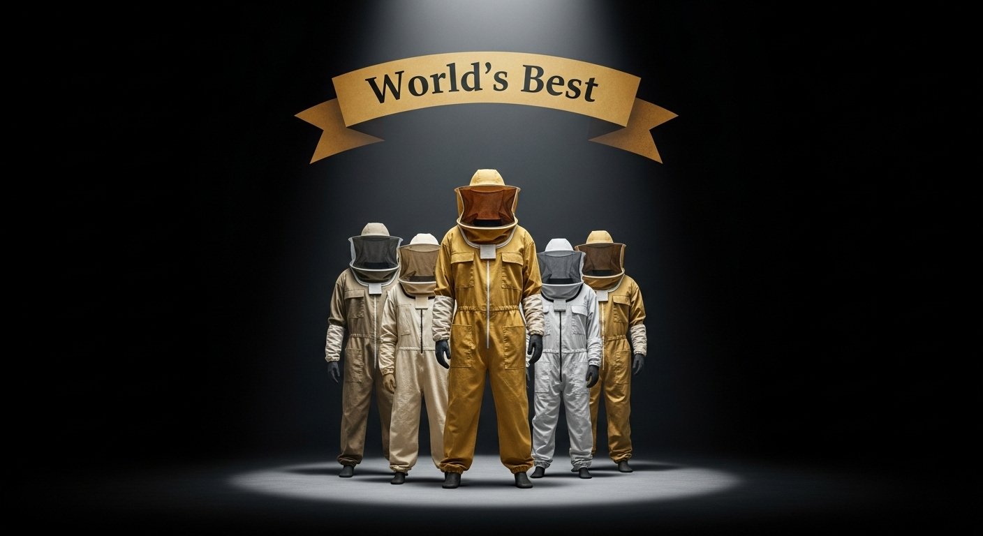 Best beekeeping suits and jackets by Heliotrope Bee with spotlight.
