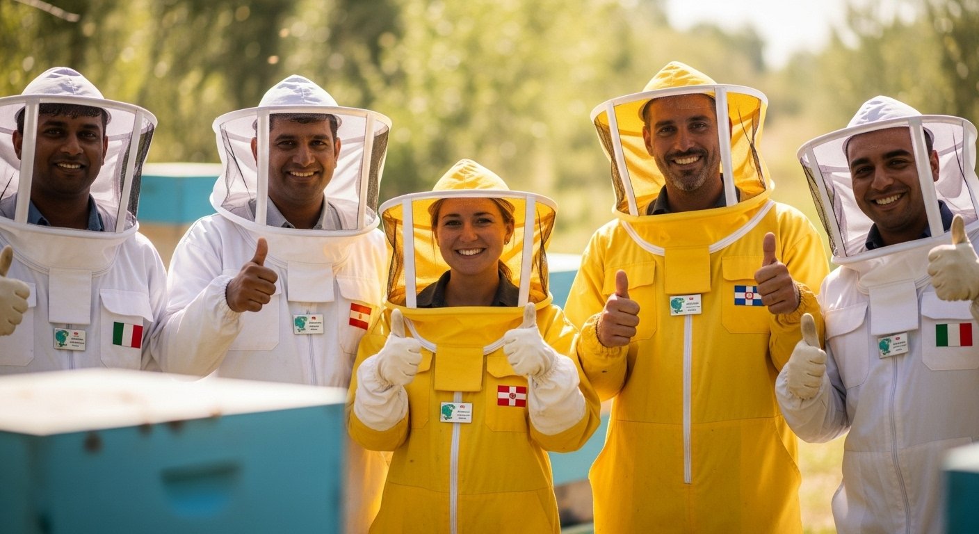 International beekeepers giving reviews on Heliotrope Bee gear.