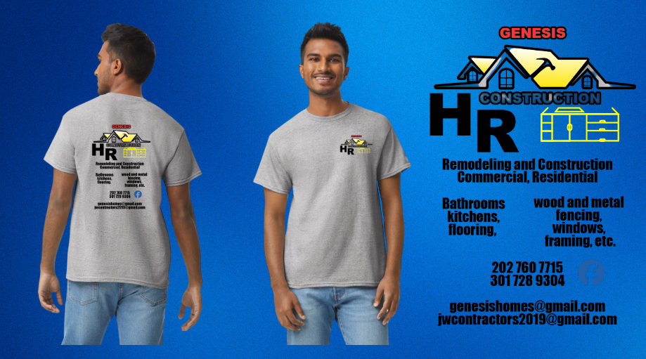 a man in a construction site wearing a construction worker's t - shirt