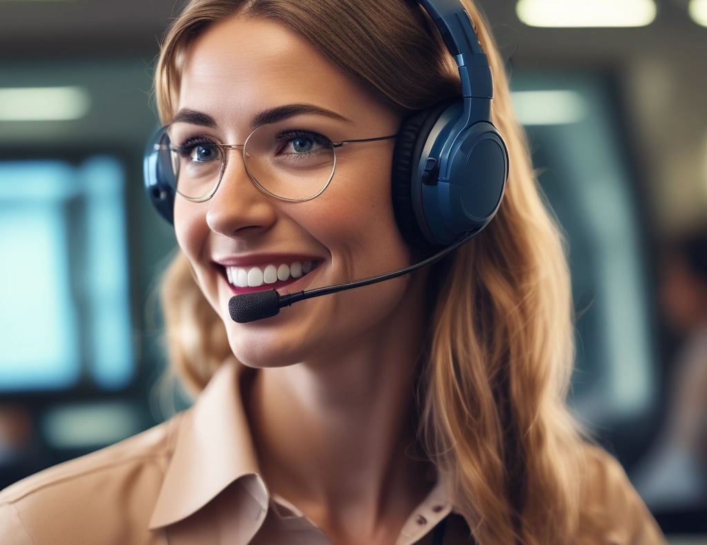 consultante juridique répondant aux appels et parlant au micro de son casque, connaistesdroits.fr