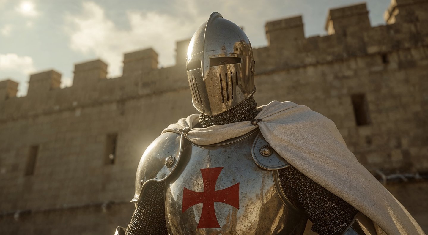 A Knights Templar stands Proudly
