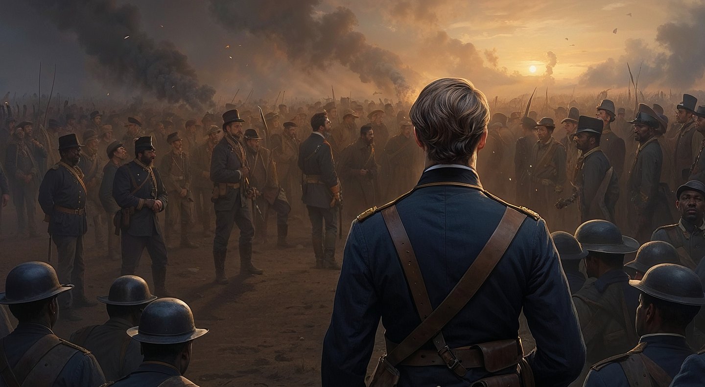 Robert Gould Shaw and the 54th Massachusetts Infantry Regiment, stand firm in their resolve.
