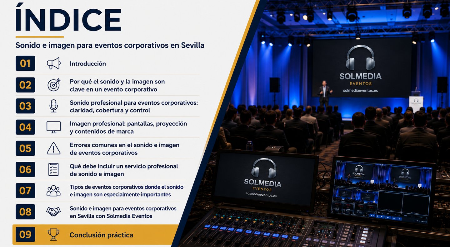Índice del blog sobre sonido e imagen para eventos corporativos en Sevilla