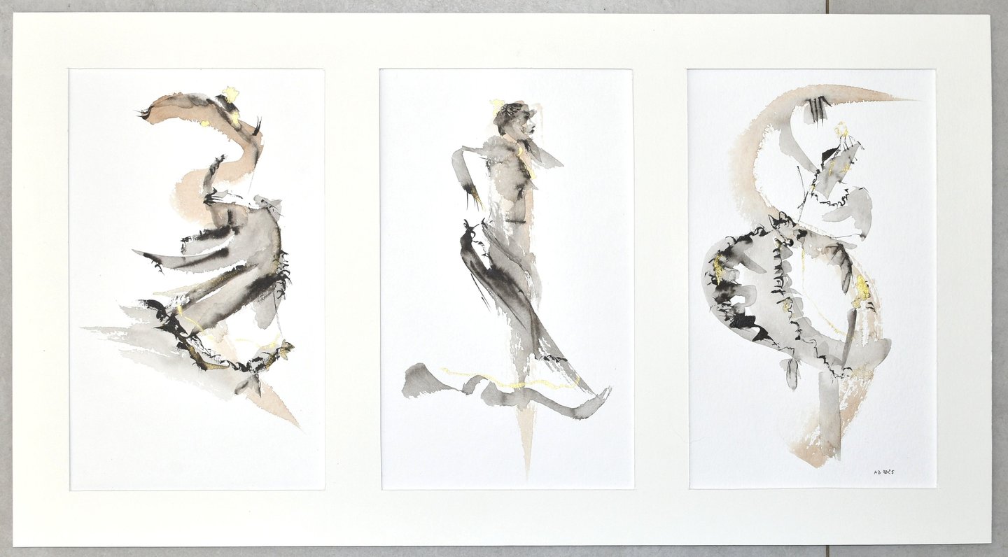 trilogie flamenco dessin à l'encre ink drawing sète