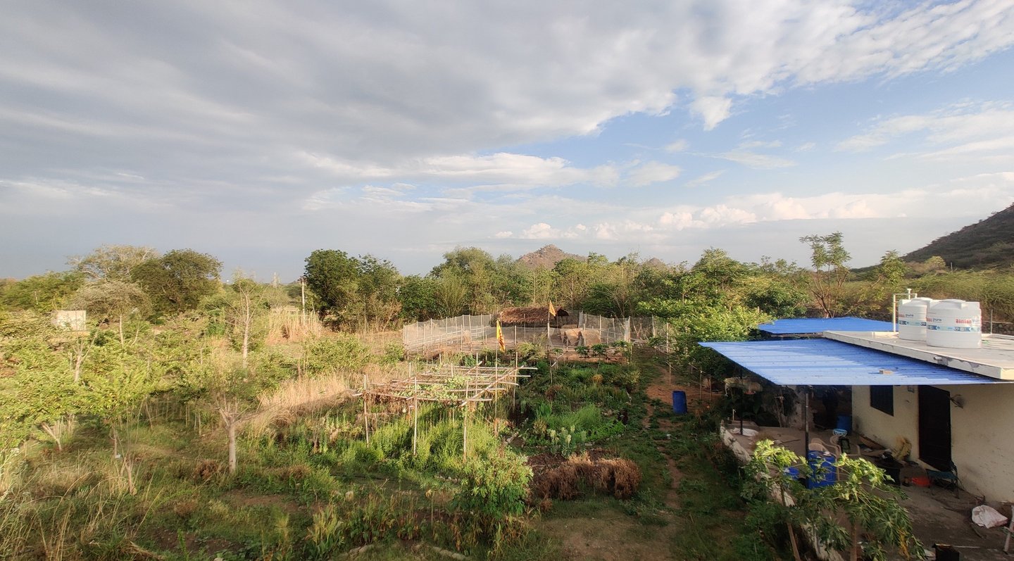 Satvik permaculture farm top view in Udaipur
