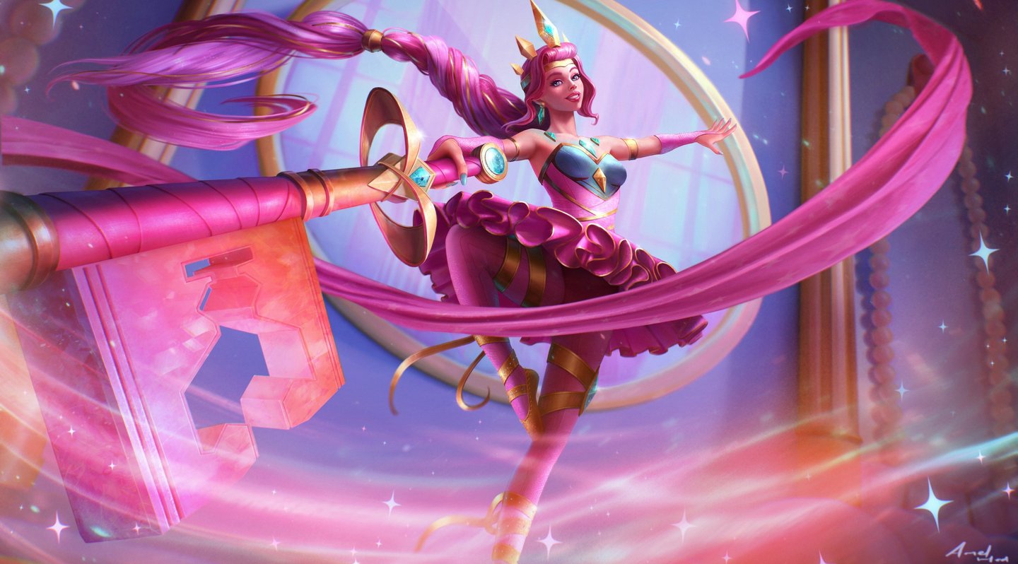 Splash art, ballerine prima dancing, marketing illustration for vidéo game