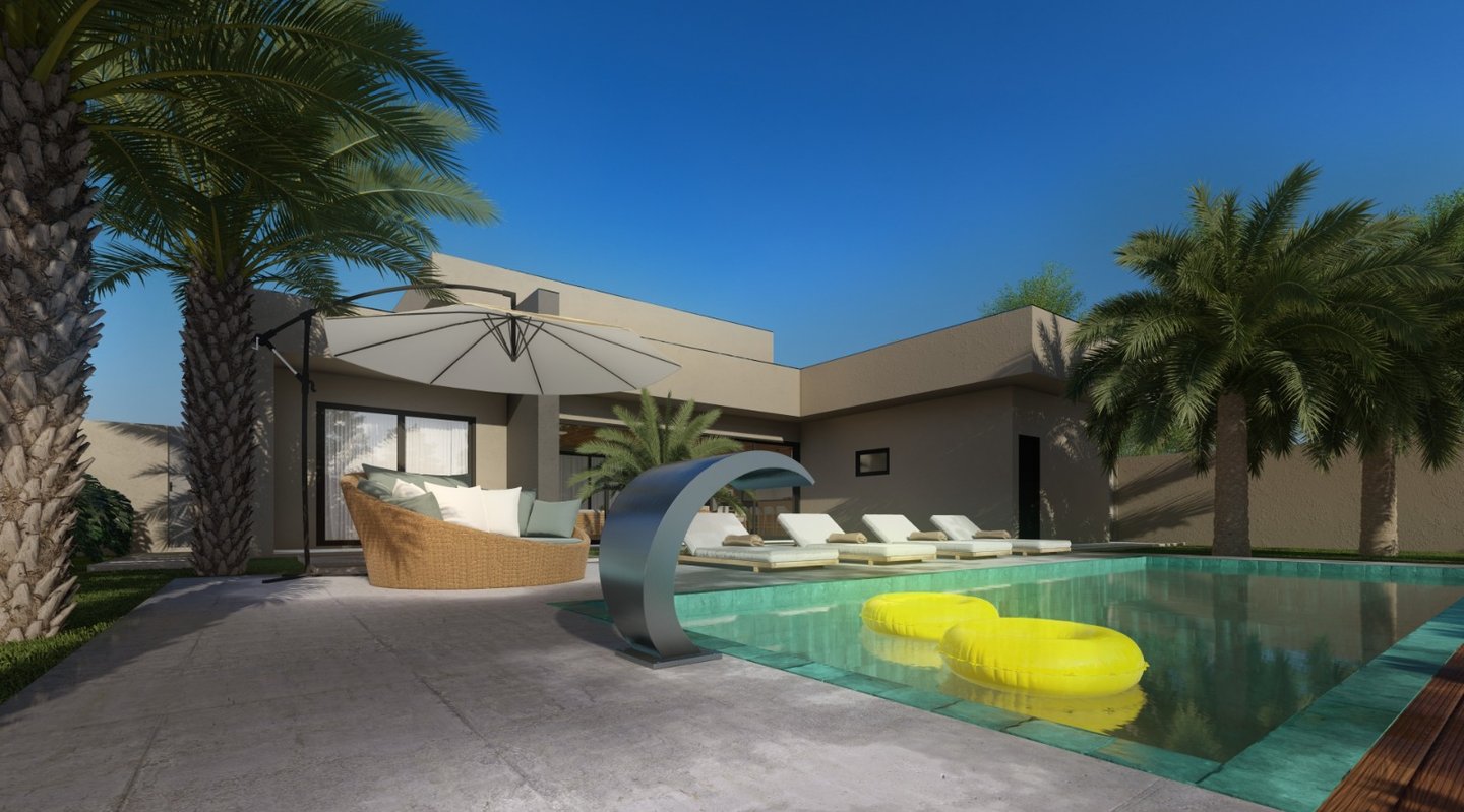 piscina com cascata e hijau