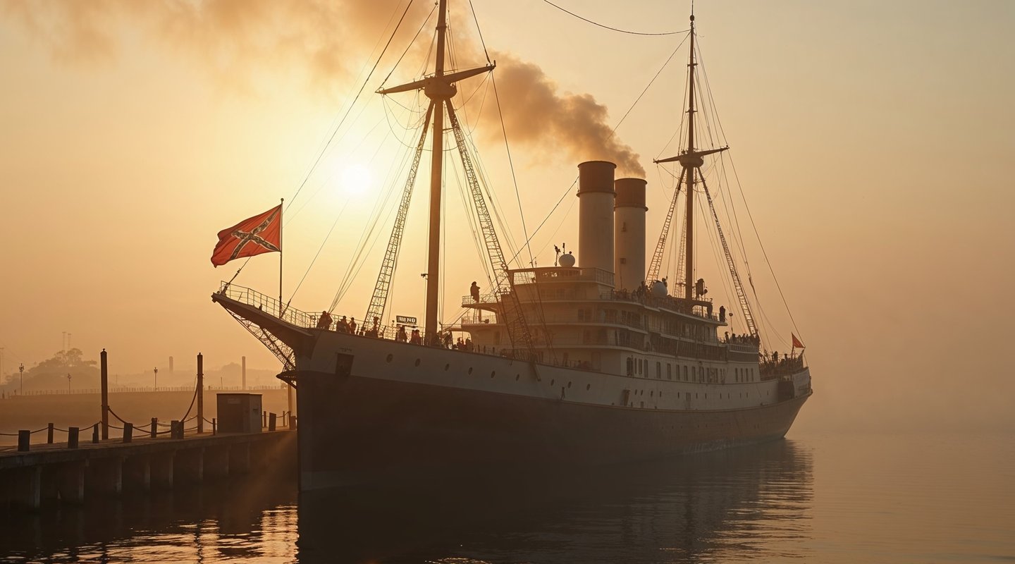 CSS Planter at sunrise at port