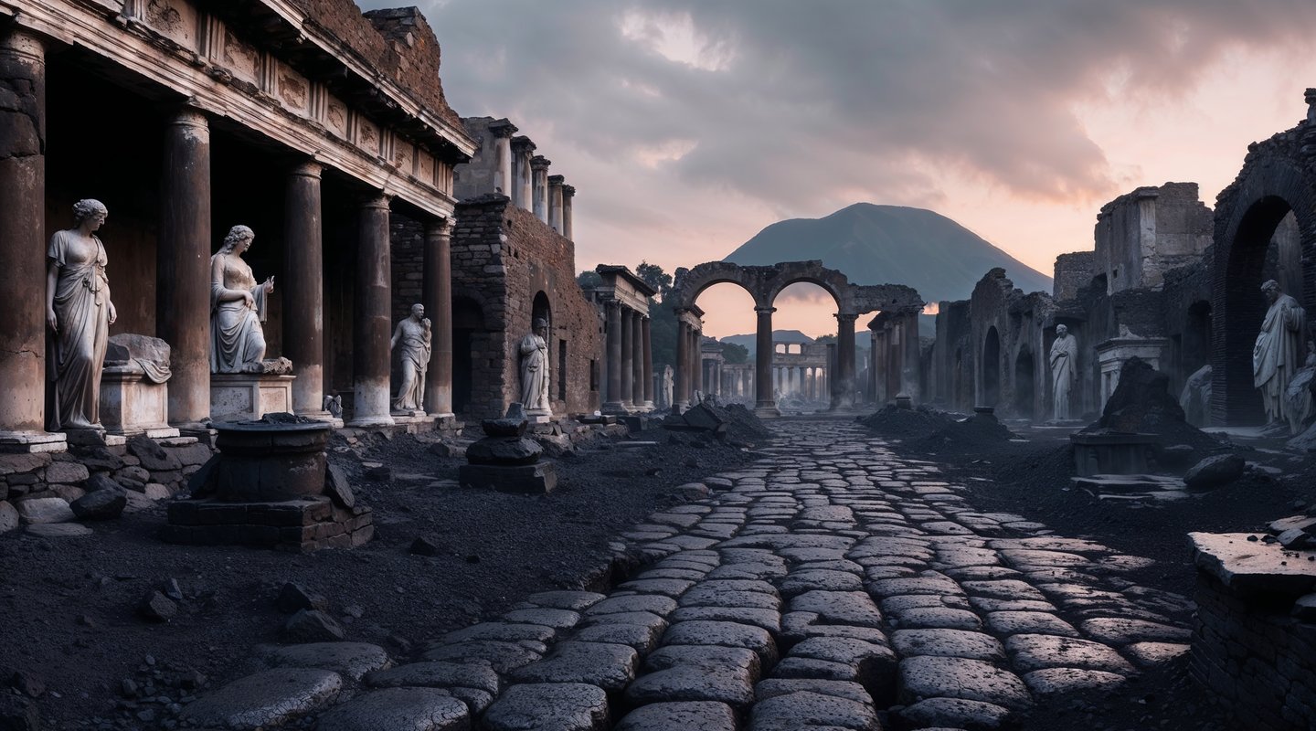 Herculaneum buried in soot and ash