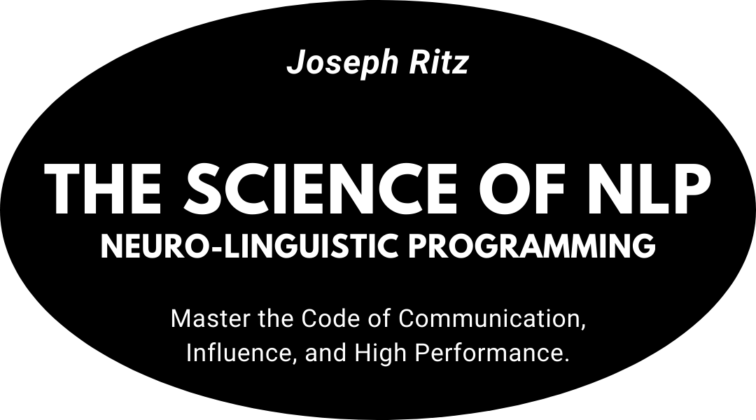 Black oval seal for the book "The Science of NLP: Neuro-Linguistic Programming" by Joseph Ritz.