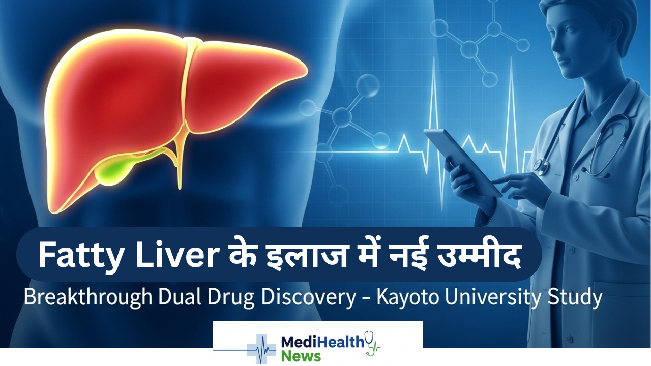 A medical illustration of a human liver showing reduced fat accumulation with text ‘Fatty Liver'