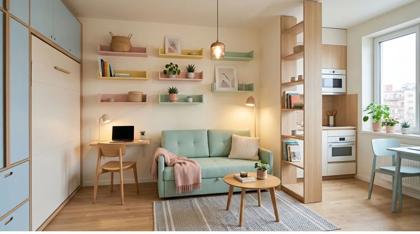 Cozy apartment interior showing comfortable and relaxing home decor setup