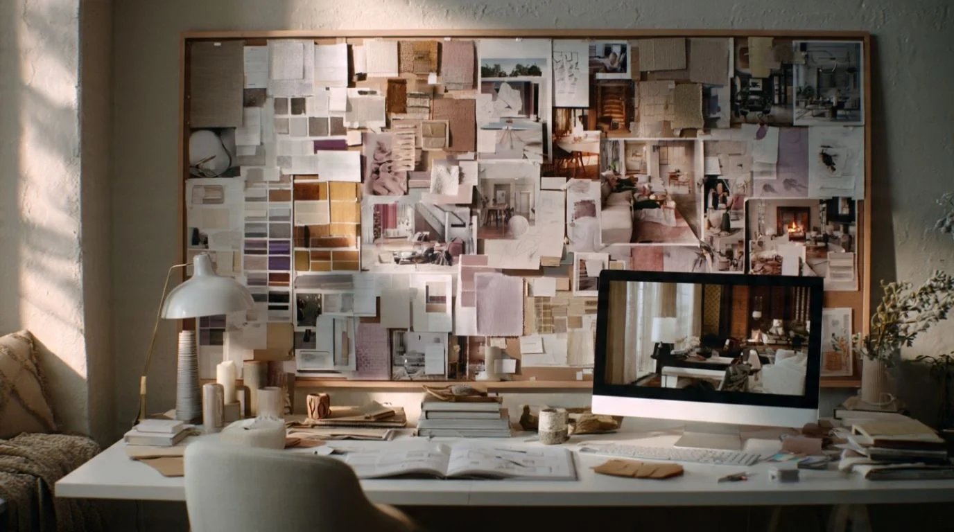 Home decor style mood board with modern and Scandinavian interior design inspiration