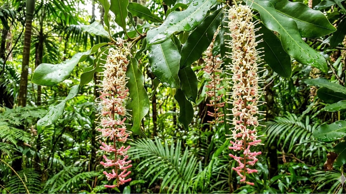 Australian macadamia floers in full bloom