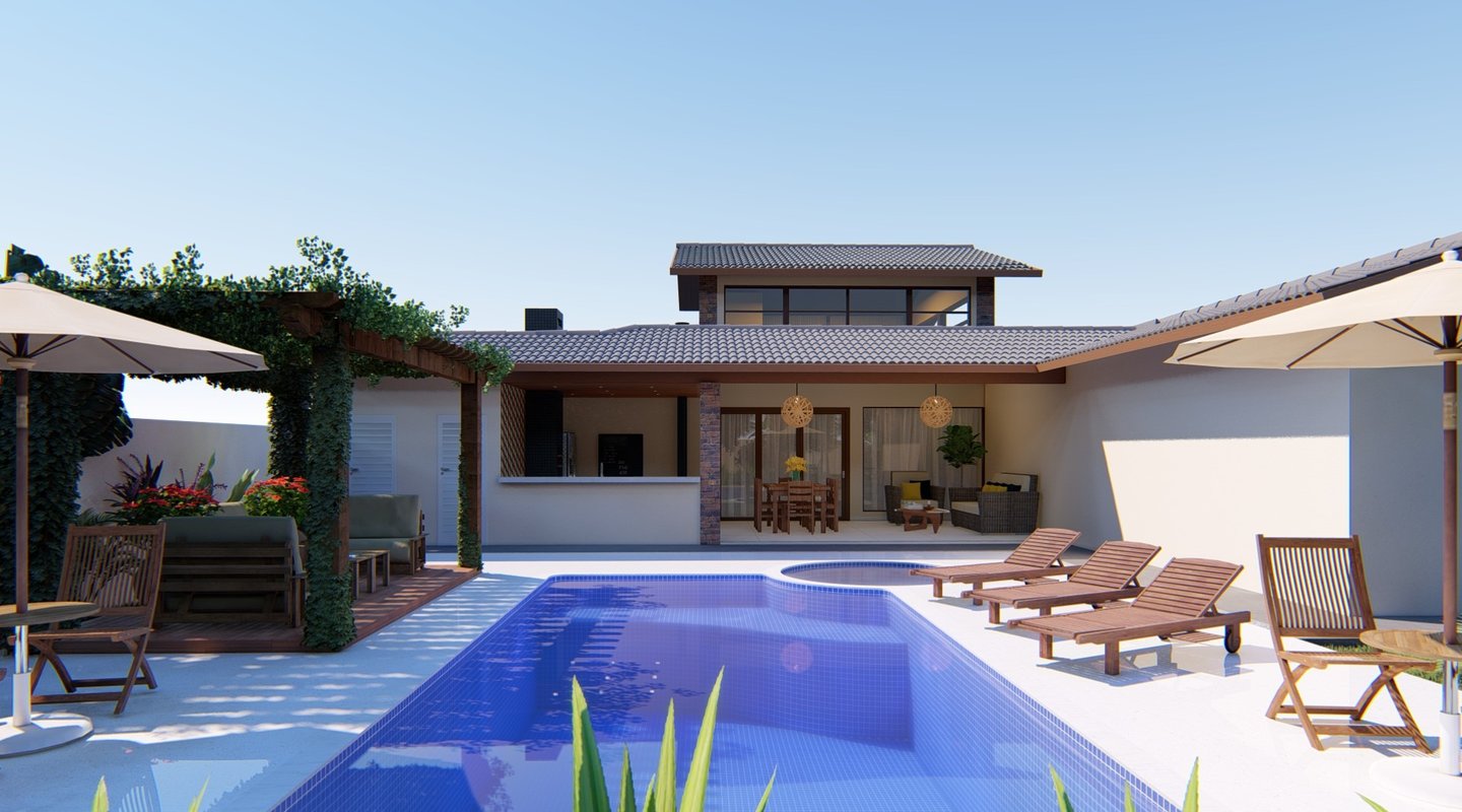 area de piscina casa de campo