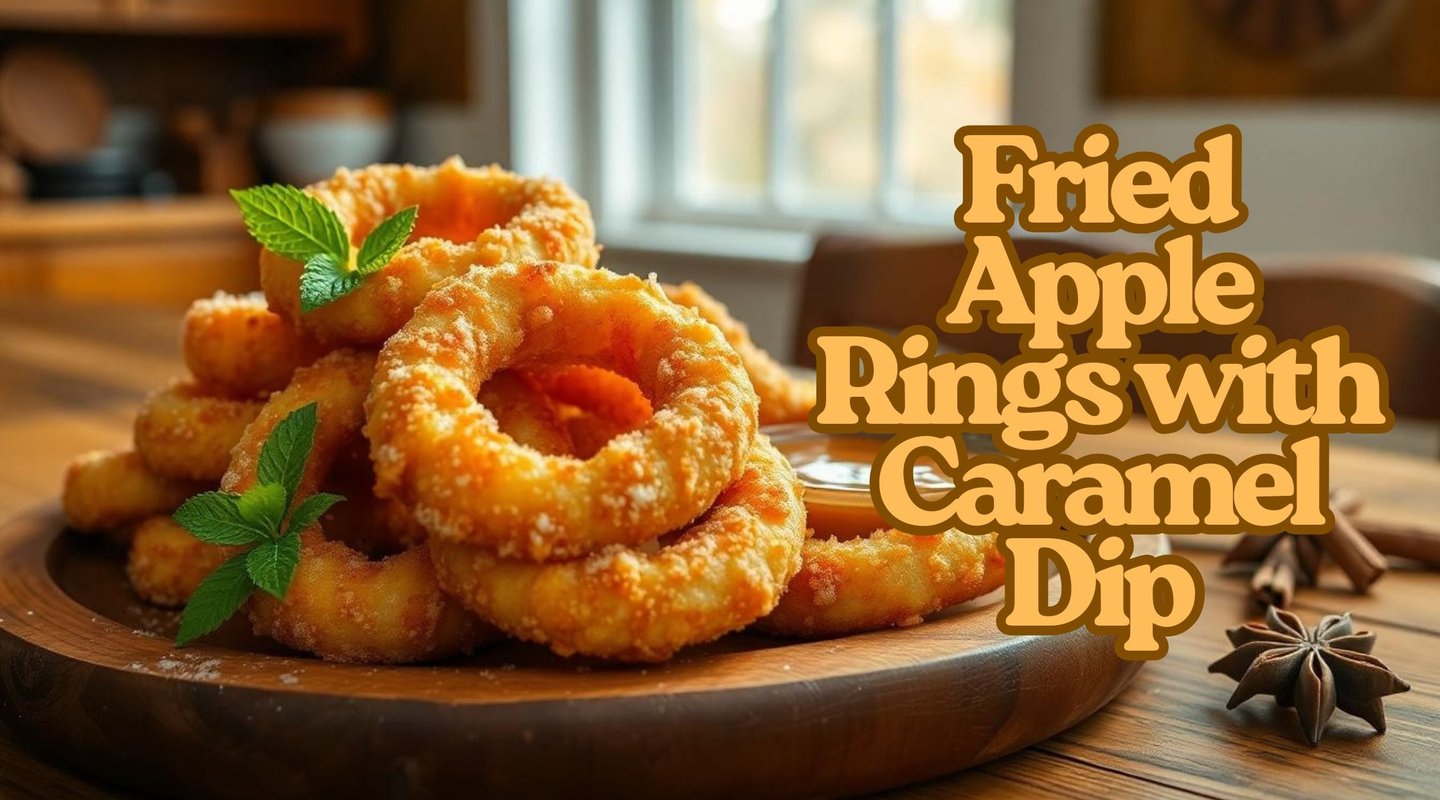 Fried Apple Rings with Caramel Dip