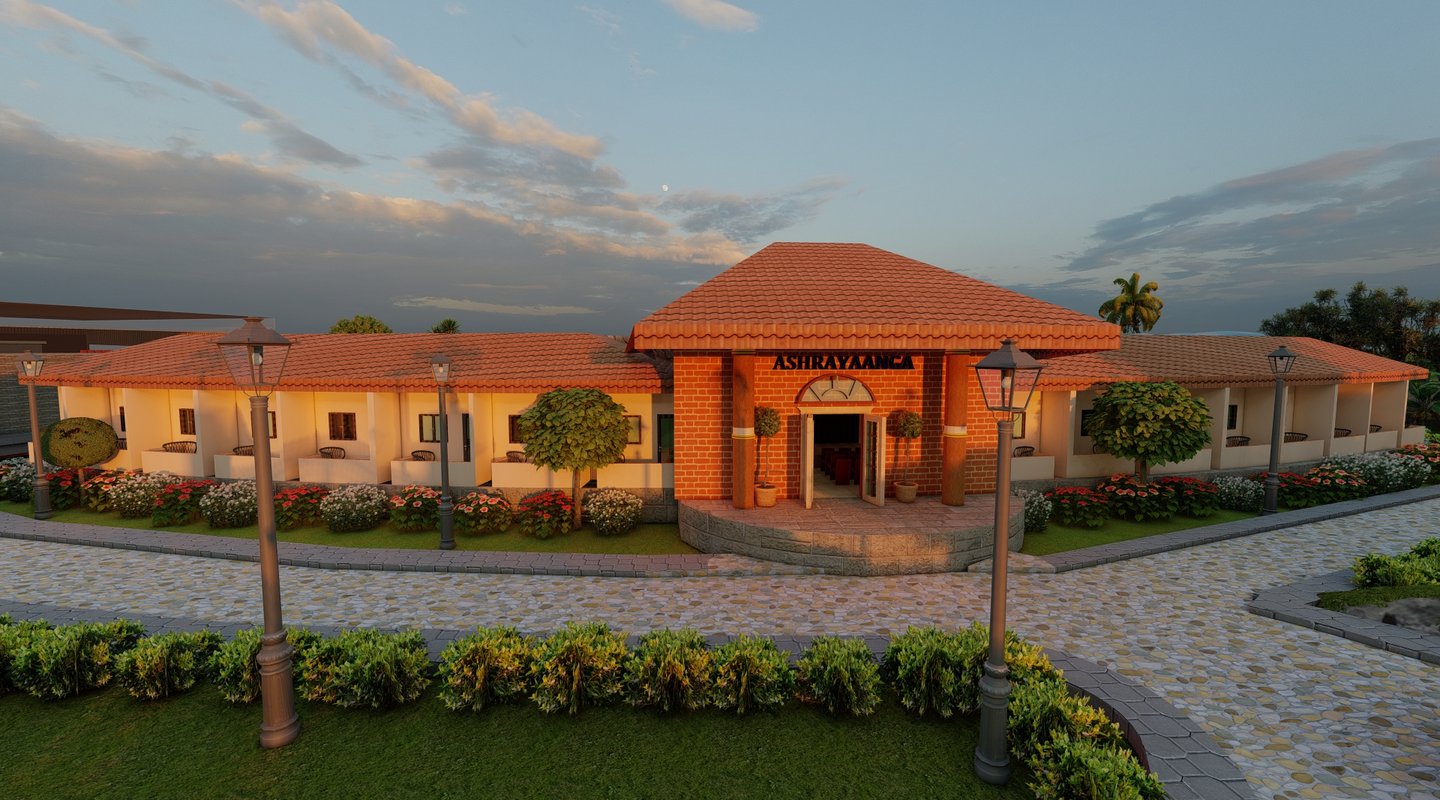 Renderend image of Ashrama building