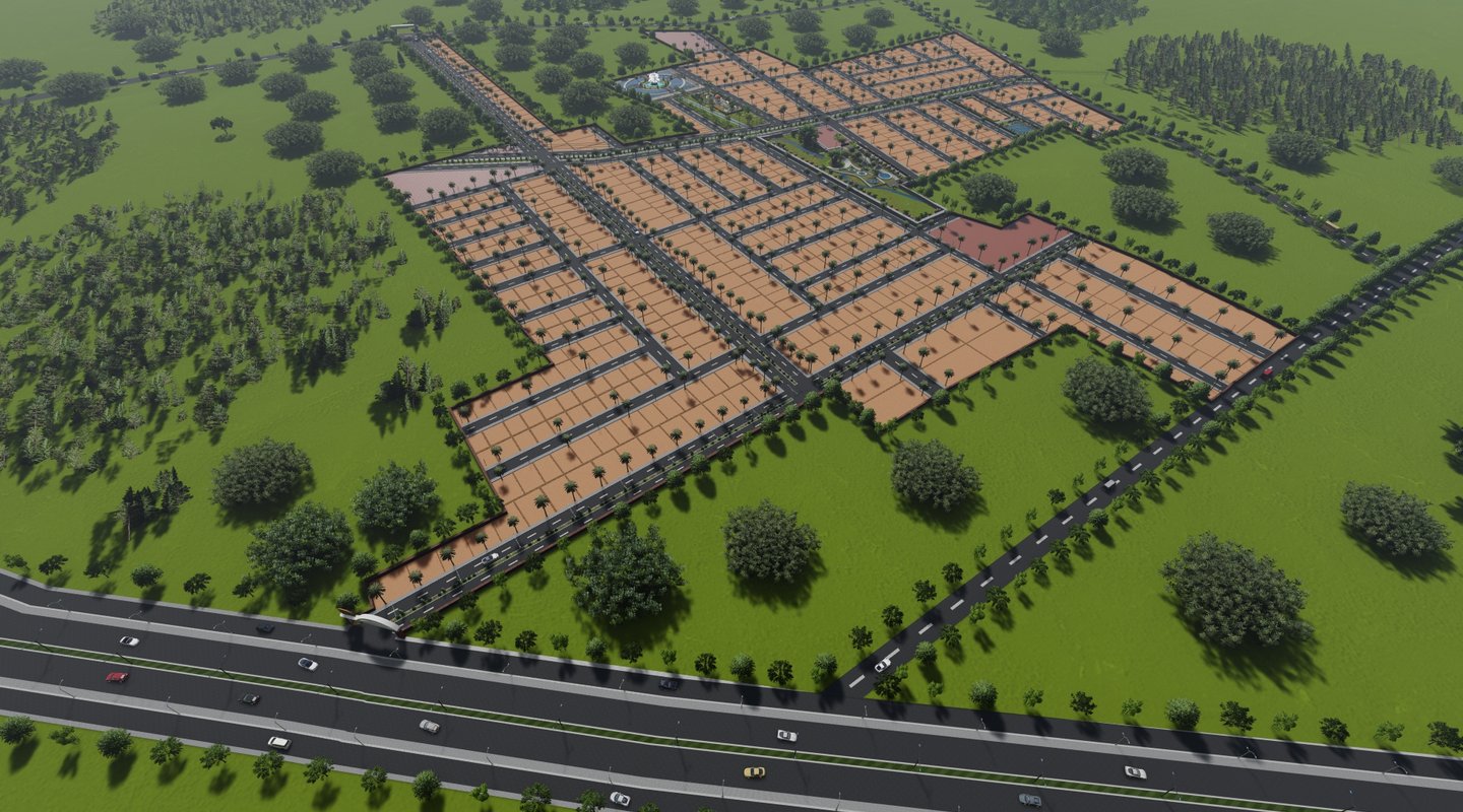 layout planning and 3D render of real estate project