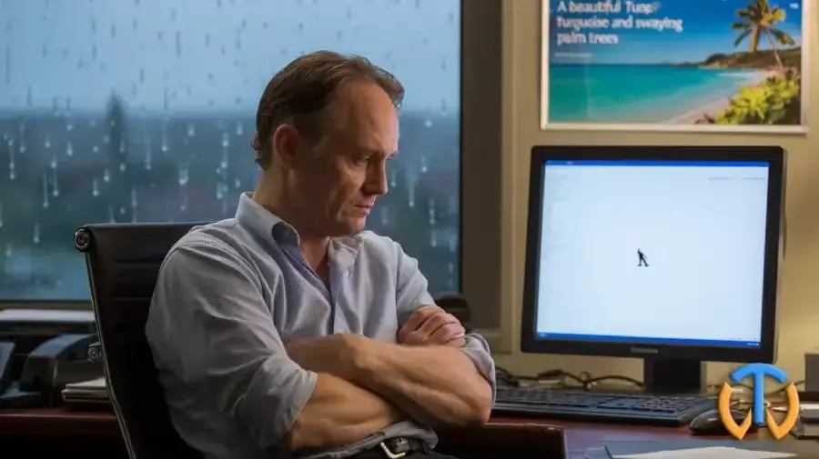 Un homme assis et pensif devant son écran d'ordinateur