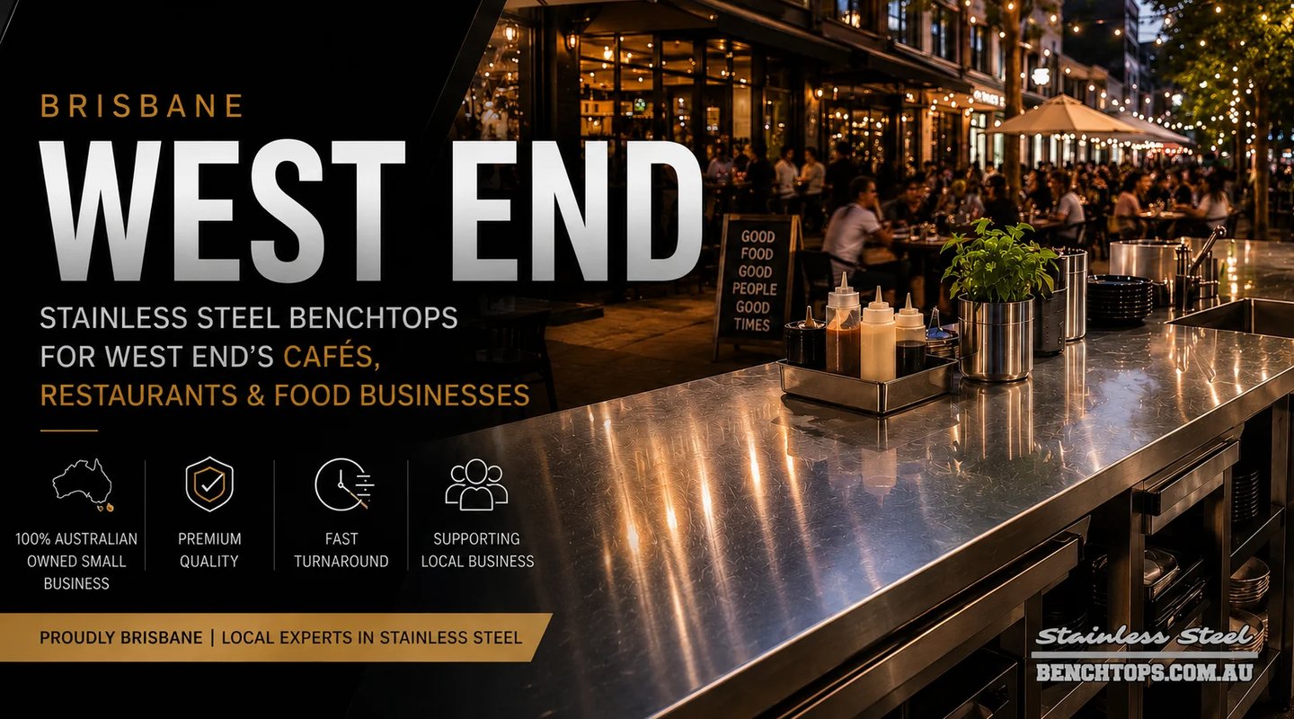 Premium commercial bar counter and stainless steel bench West End.