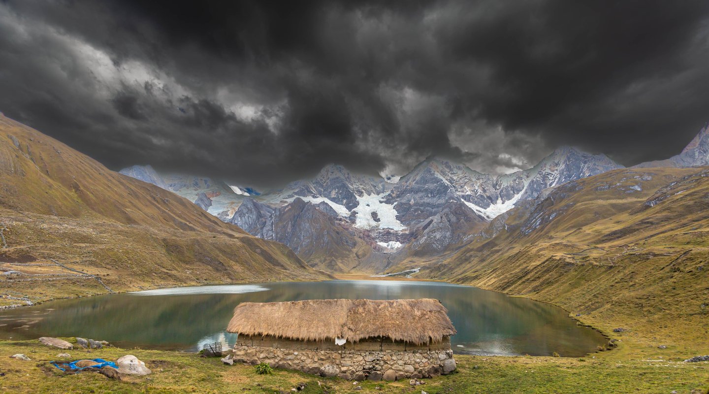 "Milky Way reflection over Laguna Carhuacocha Huayhuash trek"