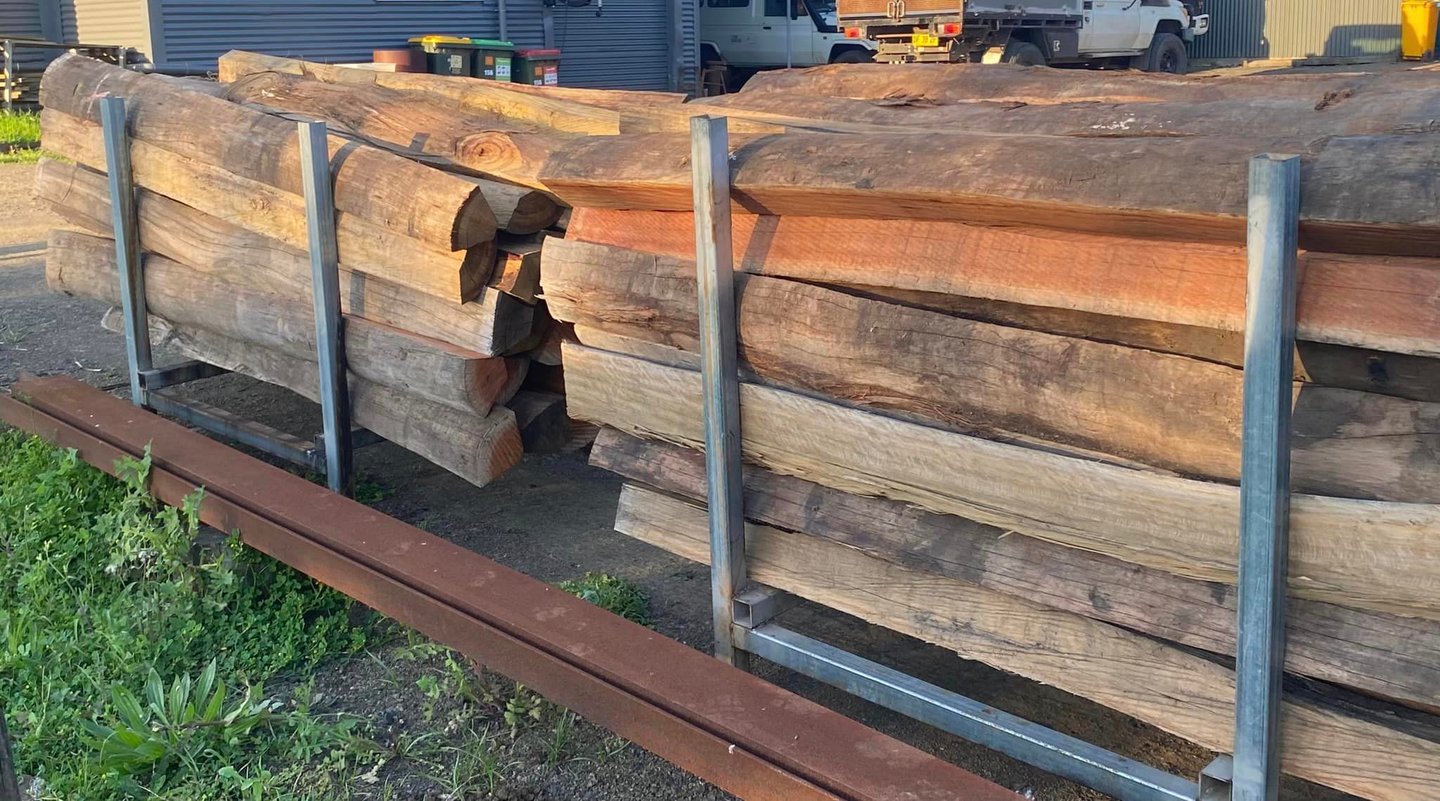 Stacked ripped fence posts