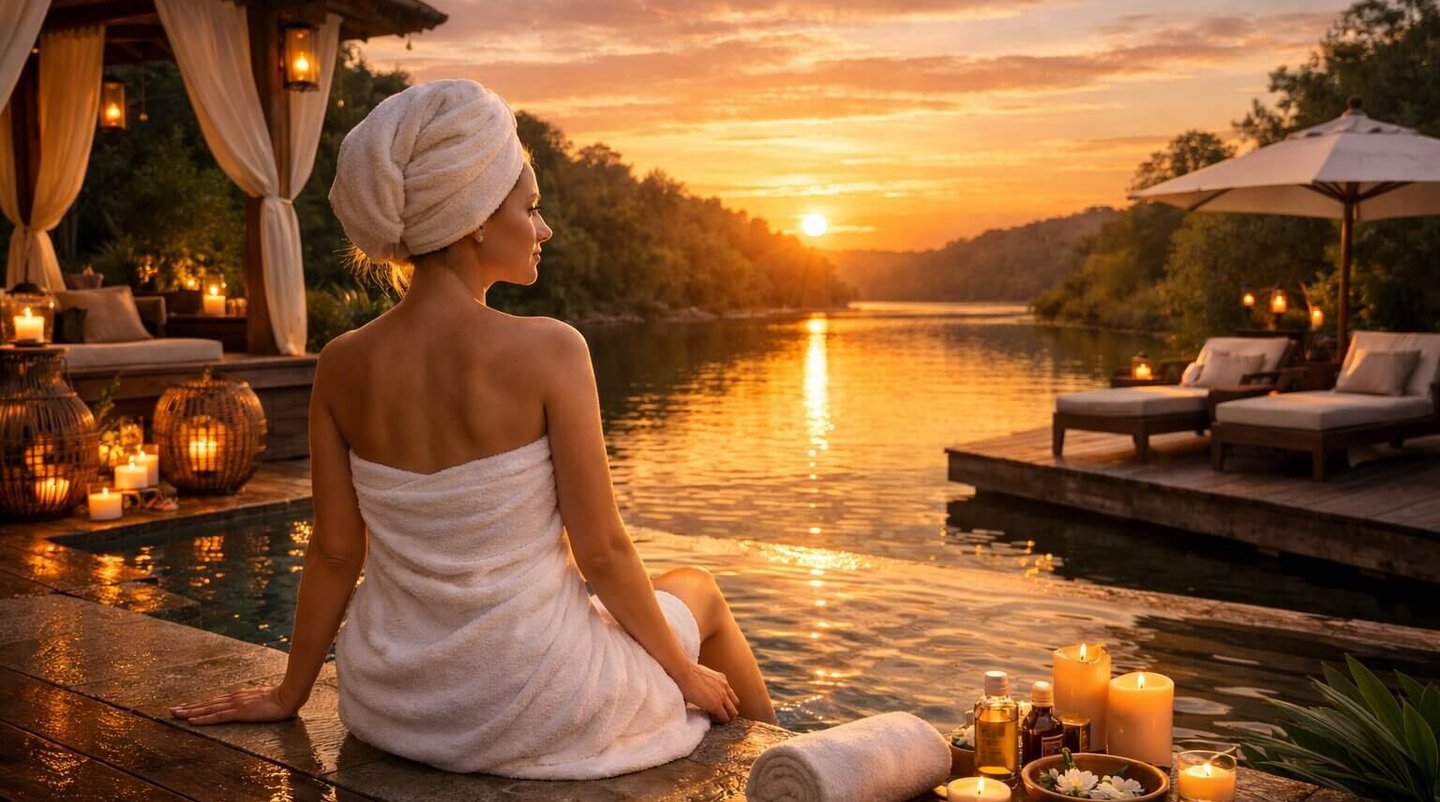 American Lady at Kerala Ayurvedic resort