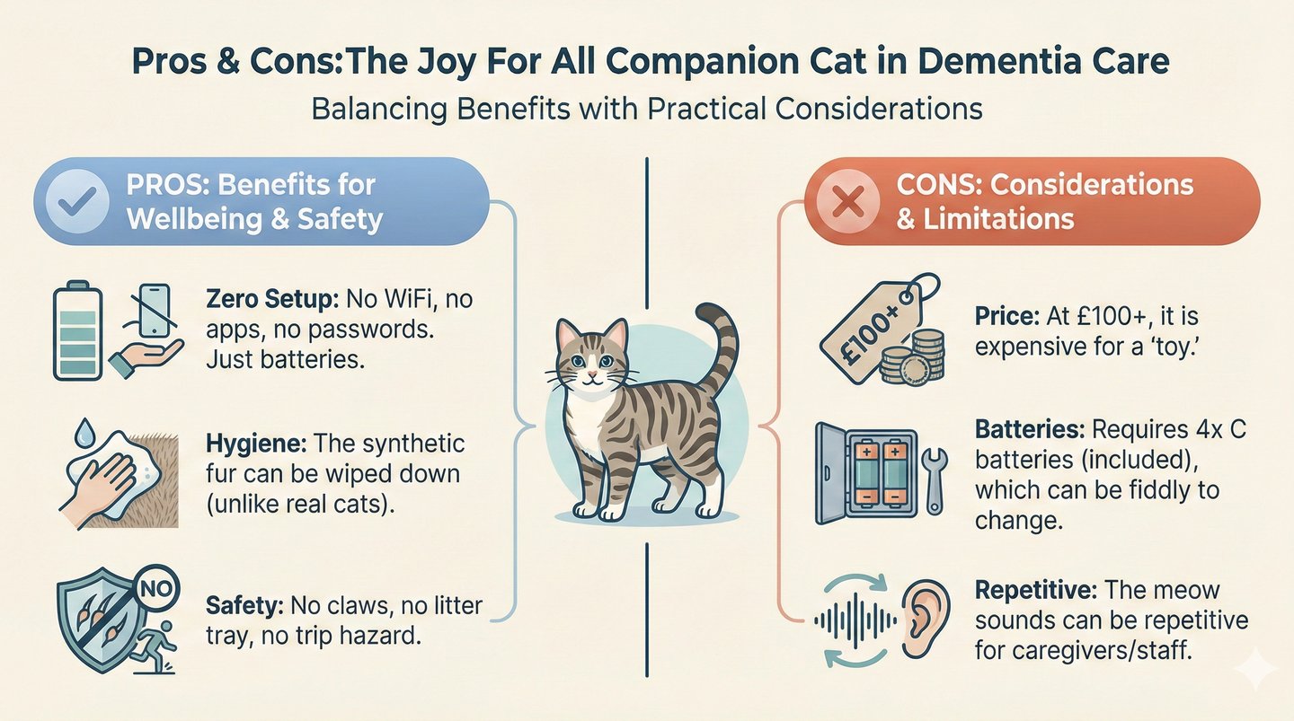 Joy for all companion cat pros and cons infographic