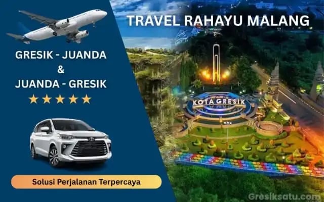 Travel Gresik ke Juanda dan Juanda ke Gresik dari Travel Rahayu Malang pakai mobil Avanza putih